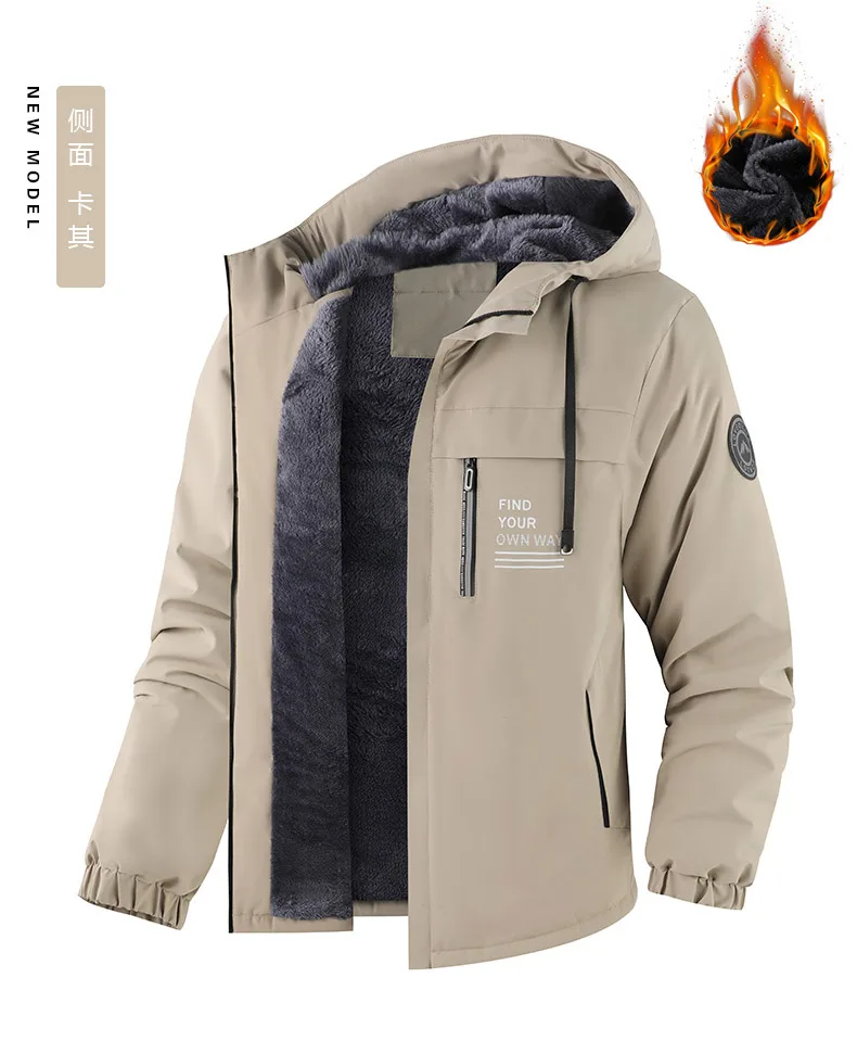 Men's Jacket Stand Collar Stamp Mens Parka Winter New Down Jacket Fleece Warm Jackets Men Business Leisure Coat Baseball Coats