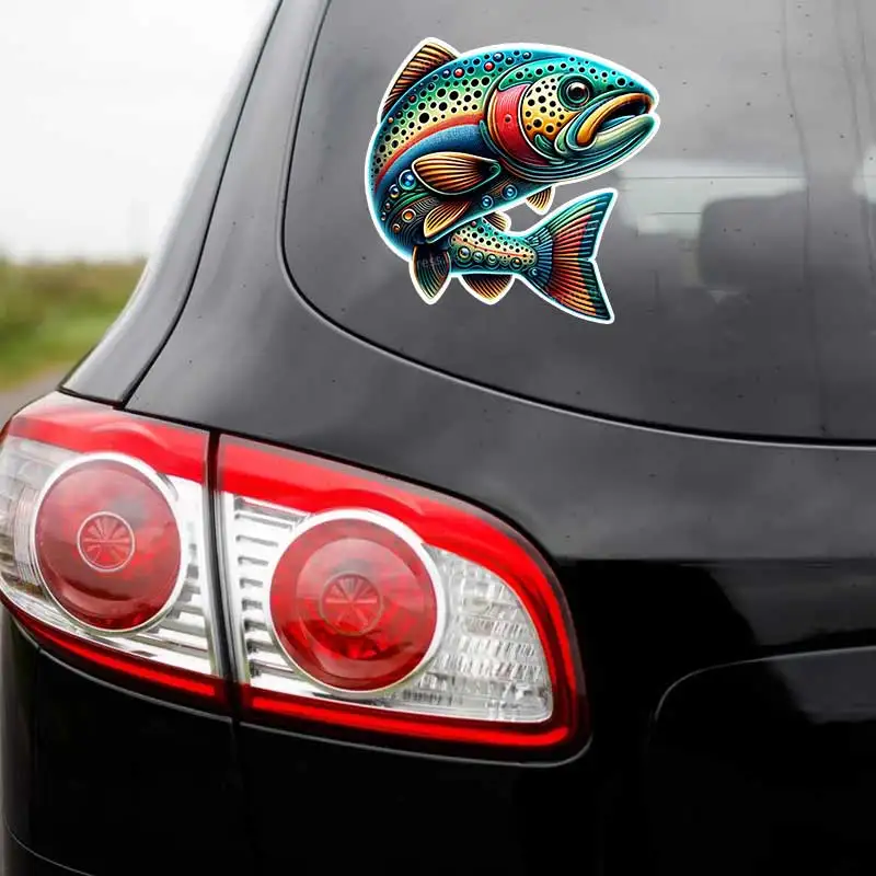 Exquisite Trout Car Stickers For Anglers Self-adhesive Decal For Automotive Rear Window And Bumper Waterproof Sticker SH813