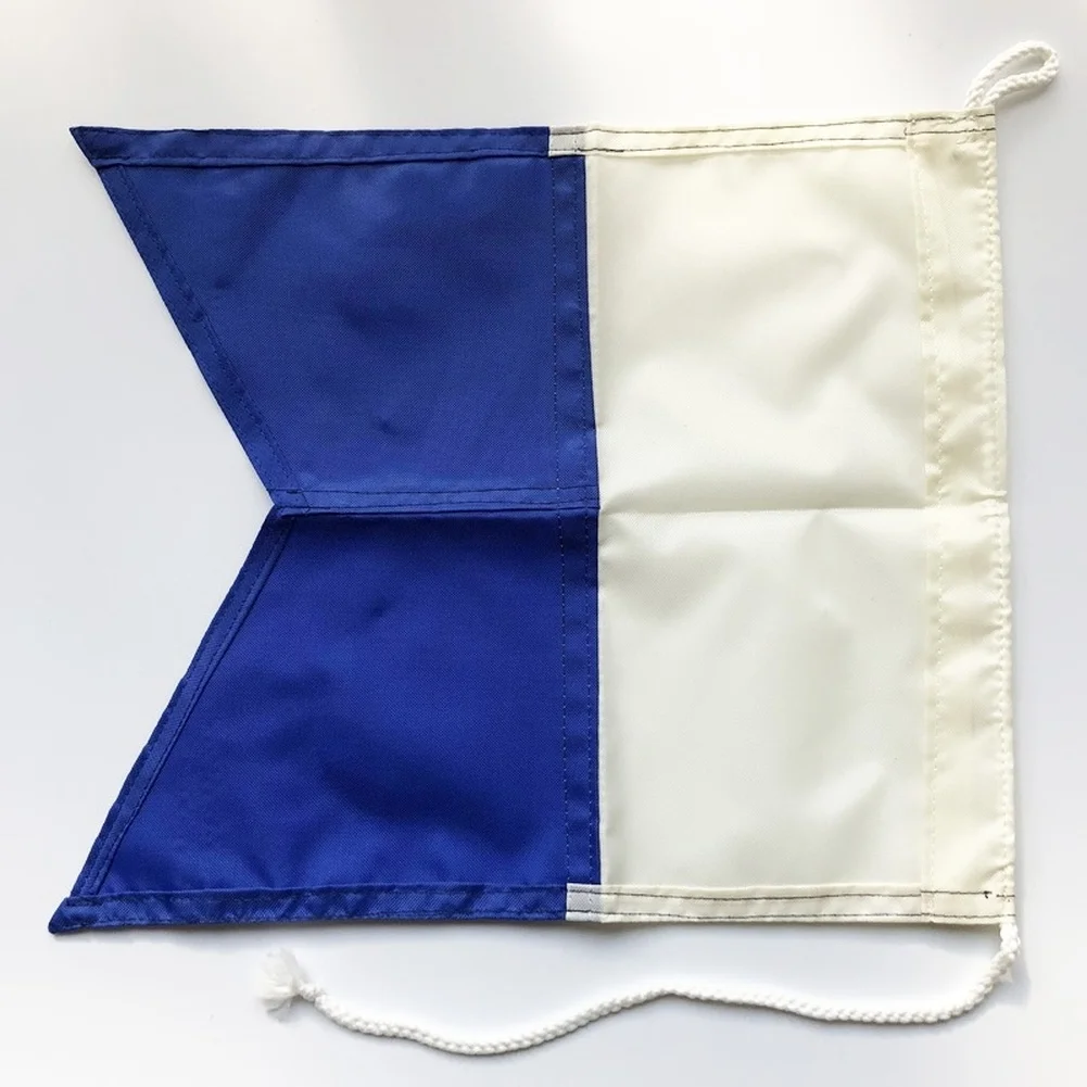 Blue White Diver Down Flag 30x35cm Waterproof 210D Polyester Snorkeling Fishing Safety Signal Rope For Marine Boat For SCUBA