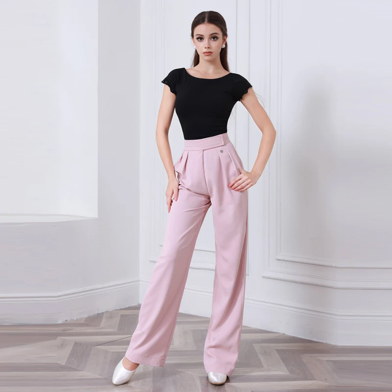 

Adults Samba Ballroom Dance Competition Costume Women Modern Dancing Clothes Black Latin Top High Waist Pants Stage Suit SL13554