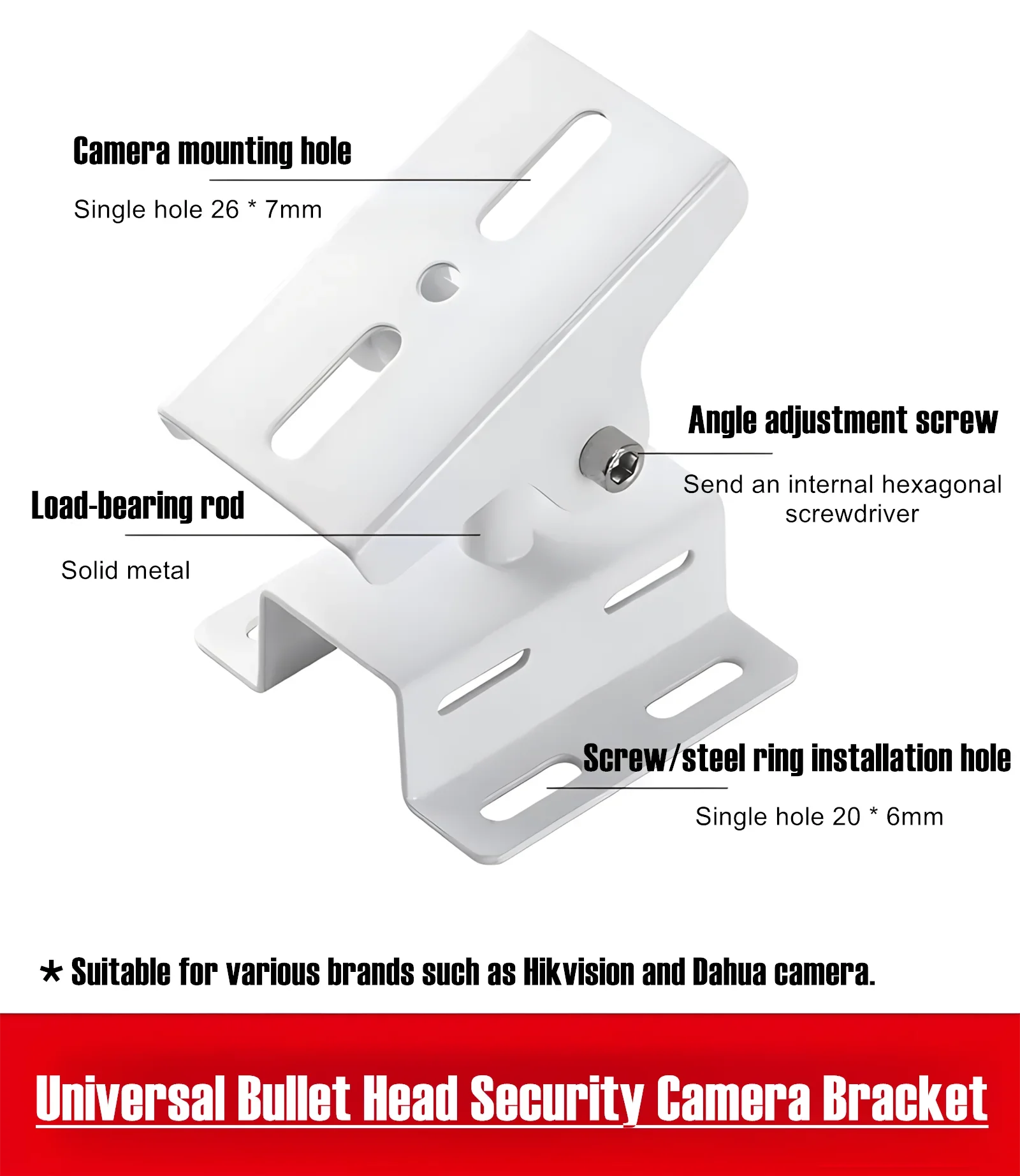 Security Camera Mount Pipe Mounting Bracket Surveillance CCTV Accessories Adjustable Holding Pole Mount/Wall Mount/Ceiling Mount