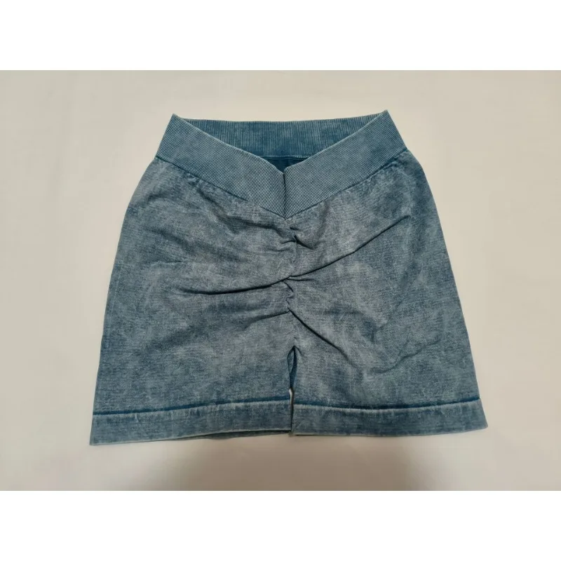 Nahtlose V-Taille Shorts Frauen Frosted Wasser Waschen Shorts Dehnbare Hohe Taille Workout Laufen Sexy Hüfte Heben Yoga Shorts