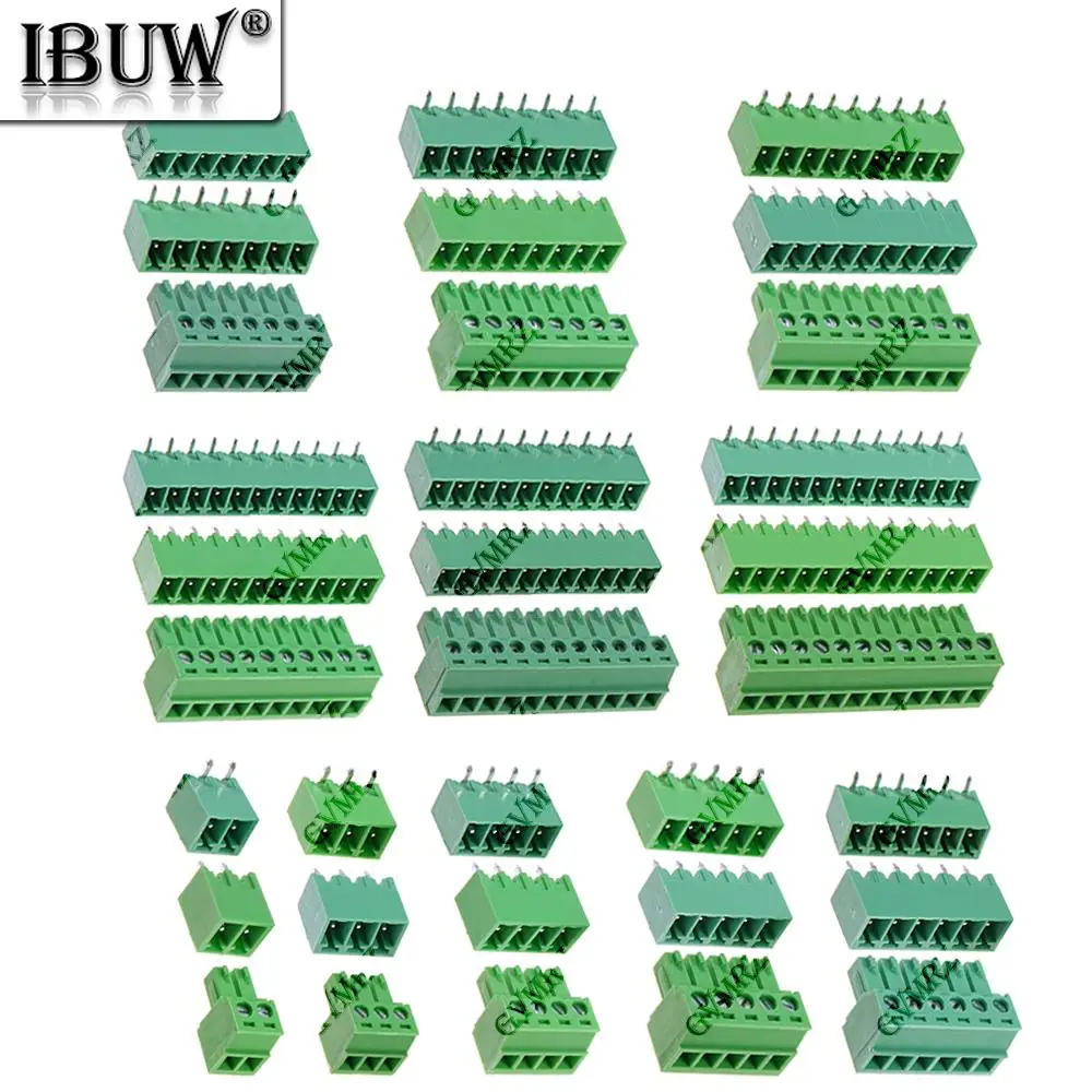 5Set 15EDG 2P 3P 3.81mm PCB Seal Screw Terminal Block 2~12 Pin KF15EDG Female Socket Pin Header Wire Connector + 3.81 Male Plug