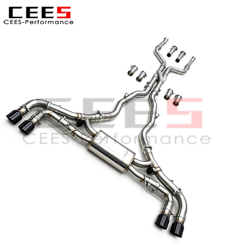 CEES Catback for BMW X5 M50i 4.4TT 2019-2024 Stainless Steel Z Mid Pipes Valvetronic Muffler Exhaust Pipes