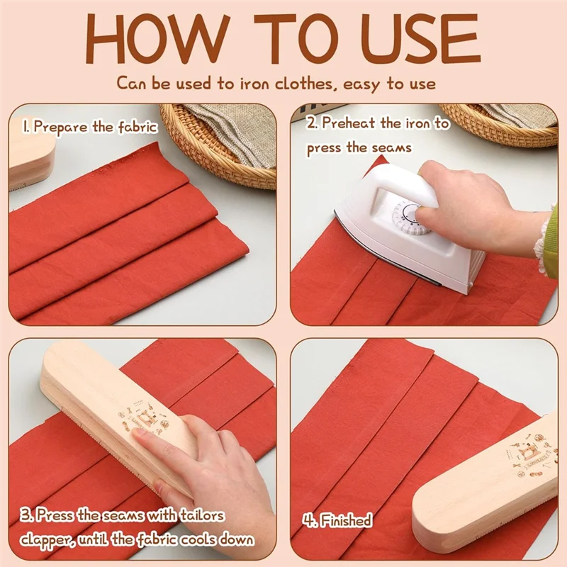 ABBN-Chaqueta de sastres, tijeras de madera para acolchar y planchar, suministros para acolchar, herramienta de costura resistente a las arrugas