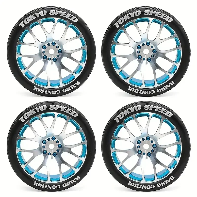 

For MJX HYPER GO 14304 14303 14302 14301 Metal Wheel Tires 1/14 Rally CNC High Strength Metal Wheels Height increasing set