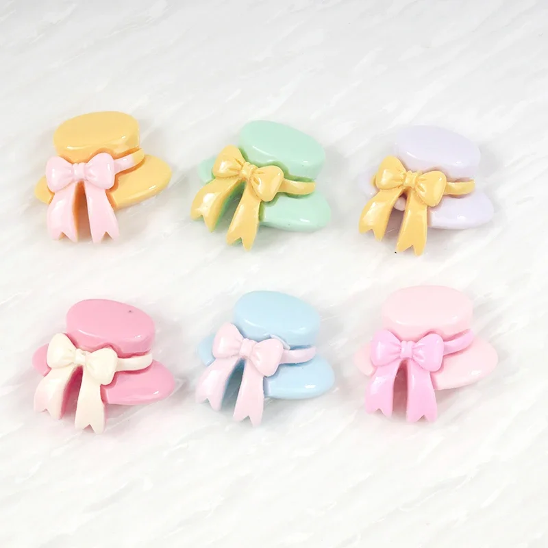 10pc DIY Hat Shape Resin Crafts Handmade Material Resin Patch Scrapbook Hair Clip Water Cup Album Hairpin Accessories Decoration