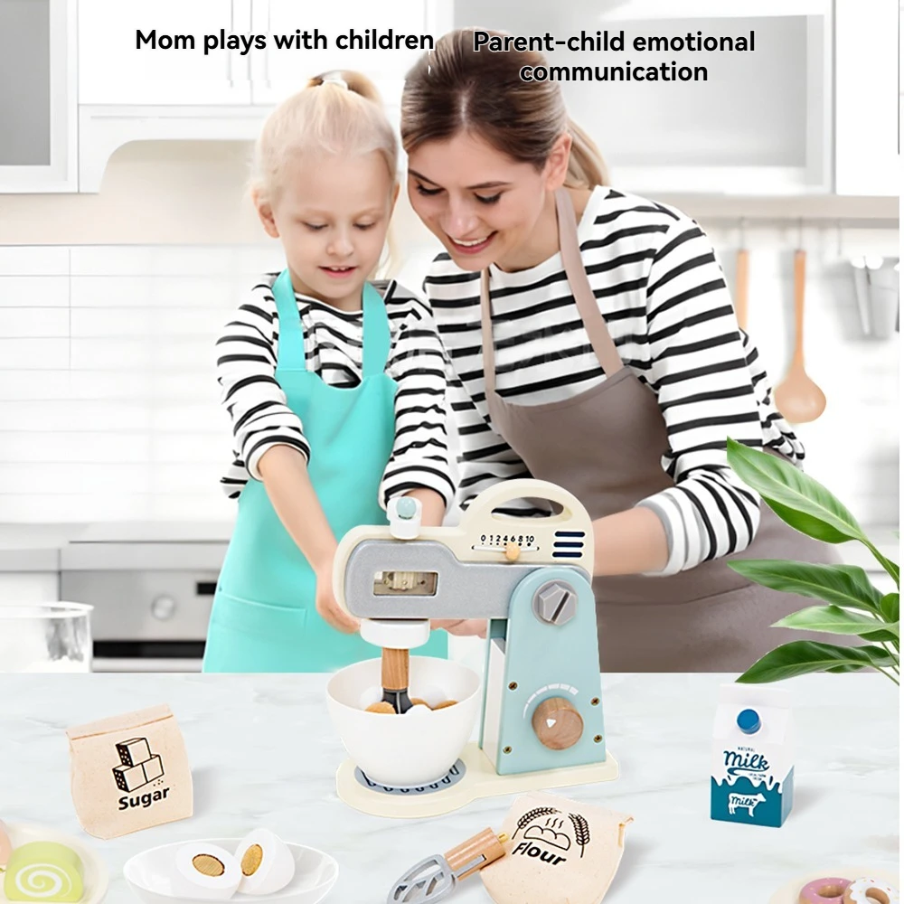 Drewniana kuchnia Udawaj zabawkę Symulacja Drewniany mikser do żywności Akcesoria kuchenne Udawaj jedzenie Wczesna nauka Edukacyjna