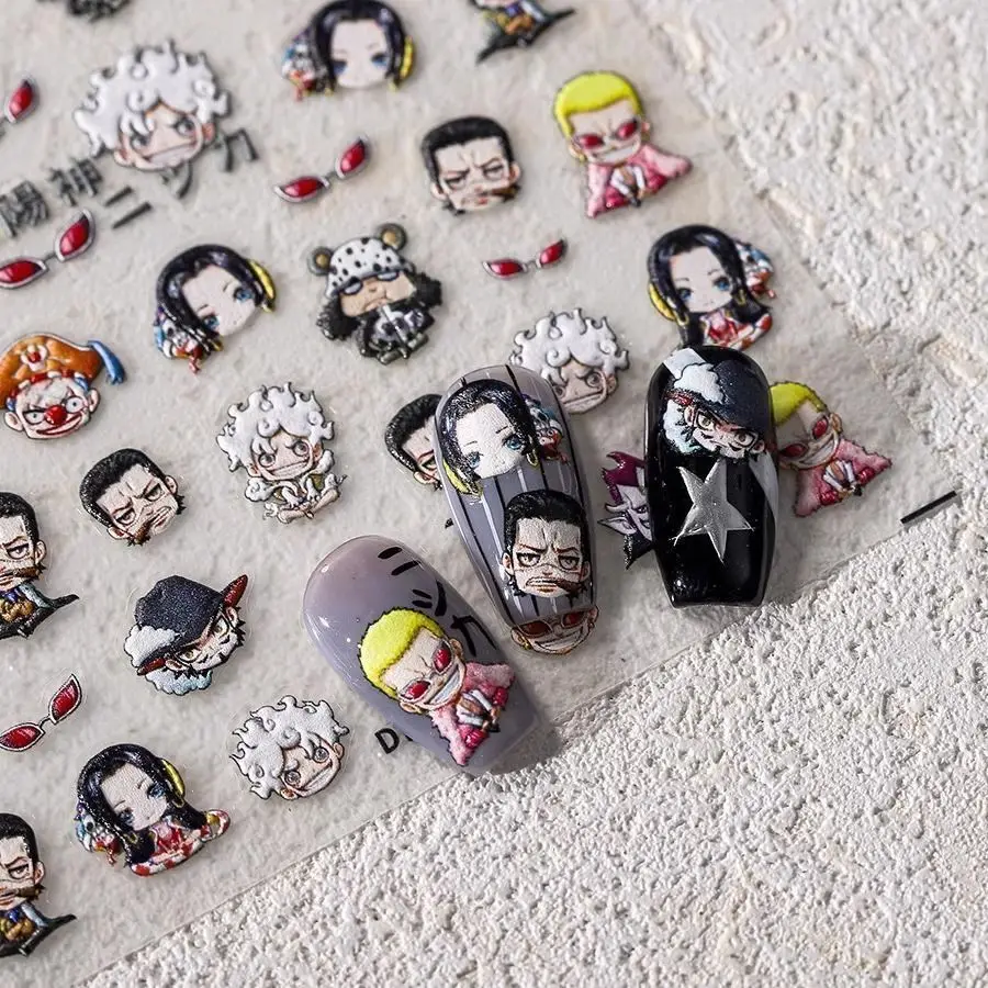 One Piece Nami Luffy Cartoon Niedliche Geprägte Nagelaufkleber Kawaii DIY Dekoration Nagelkunst Aufkleber Anime Zubehör Großhandel – Detail 2