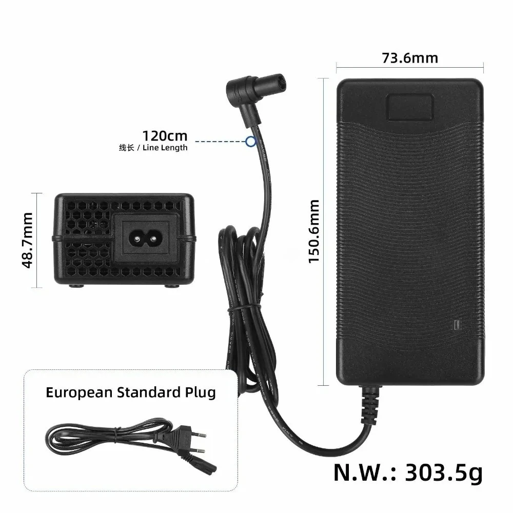 

54.6V 2A Hollow-head Charge for 4Pro 2nd Gen/4 Ultra Electric Scooter EU/US/UK Plug Charge Scooter Replacement Accessories