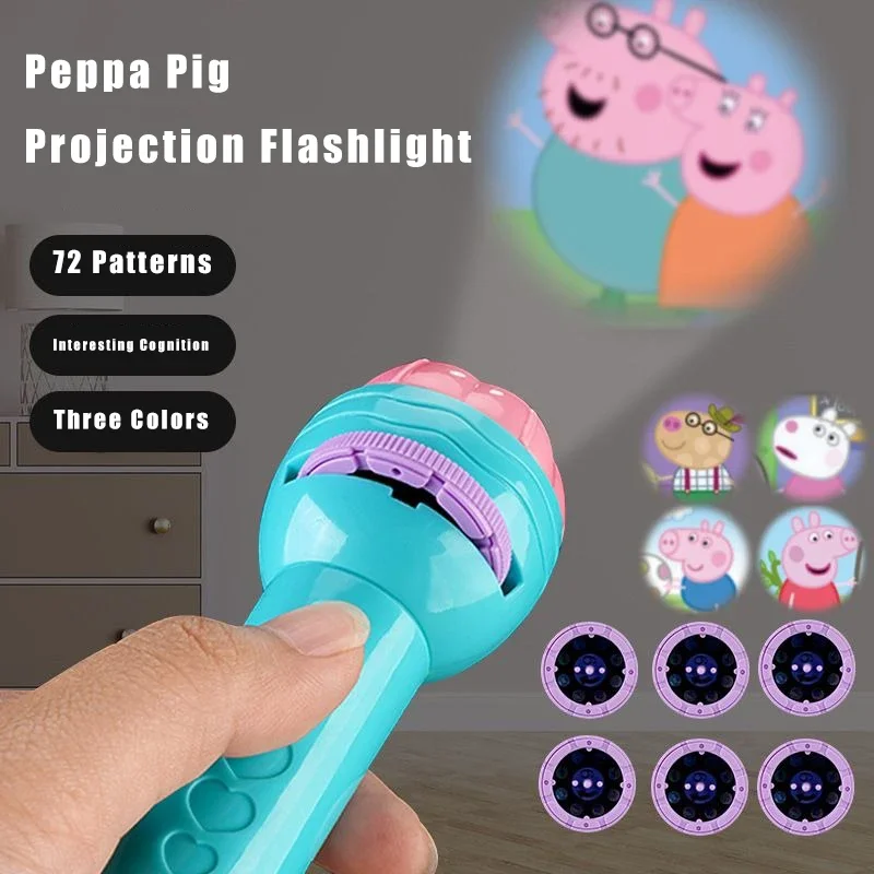 Hasbro Peppa Pig Children Projection Toy Animation Parent Child Interaction Luminous Flashlight Christmas BirthdayGift Halloween