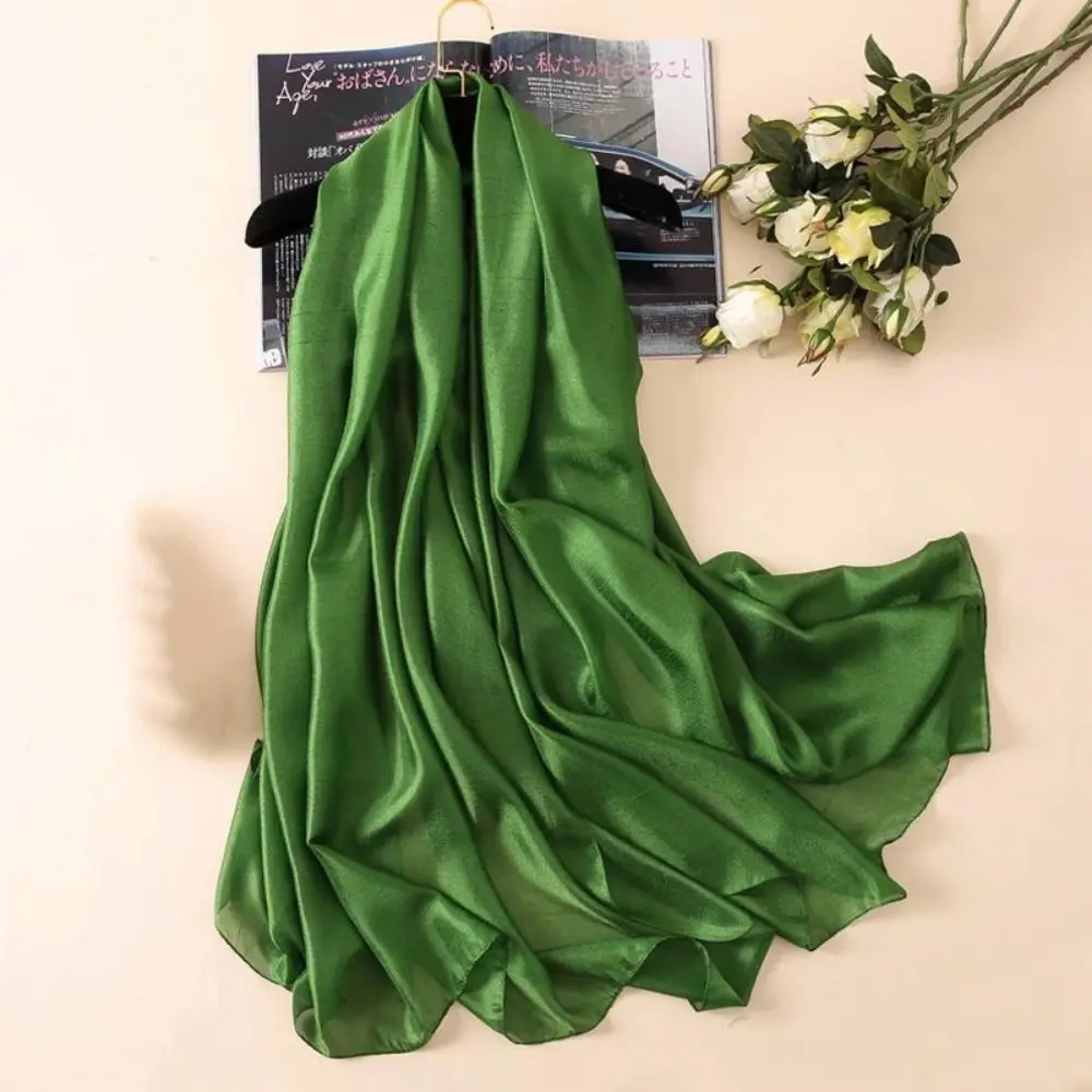 جديد لون نقي المرأة عادي وشاح رئيس التفاف الكتان الإناث واقية من الشمس شال عصابات Foulard حجم كبير الحجاب