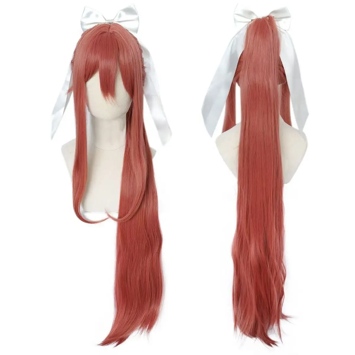 Doki Doki Literature Club Monika Cosplay Wig Matte Heat Resistant Synthetic Wig With Wig Cap for Halloween Carnival Comic con