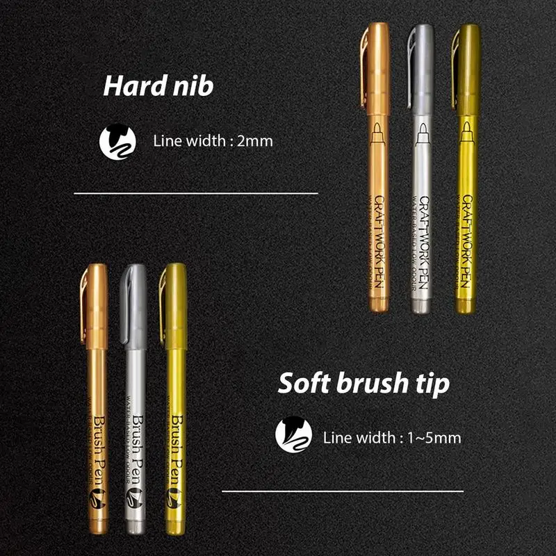 Gold Paint Marker Silver Marker With Double Nib Design Gold Paint Pen For Bright Colors For Art Painting Shoe Doodle Glass