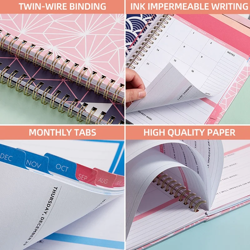 Top-A5 2022 Planner English Version Schedule Notebook Goal Habit Schedule Coil This Stationery Office School Supplies