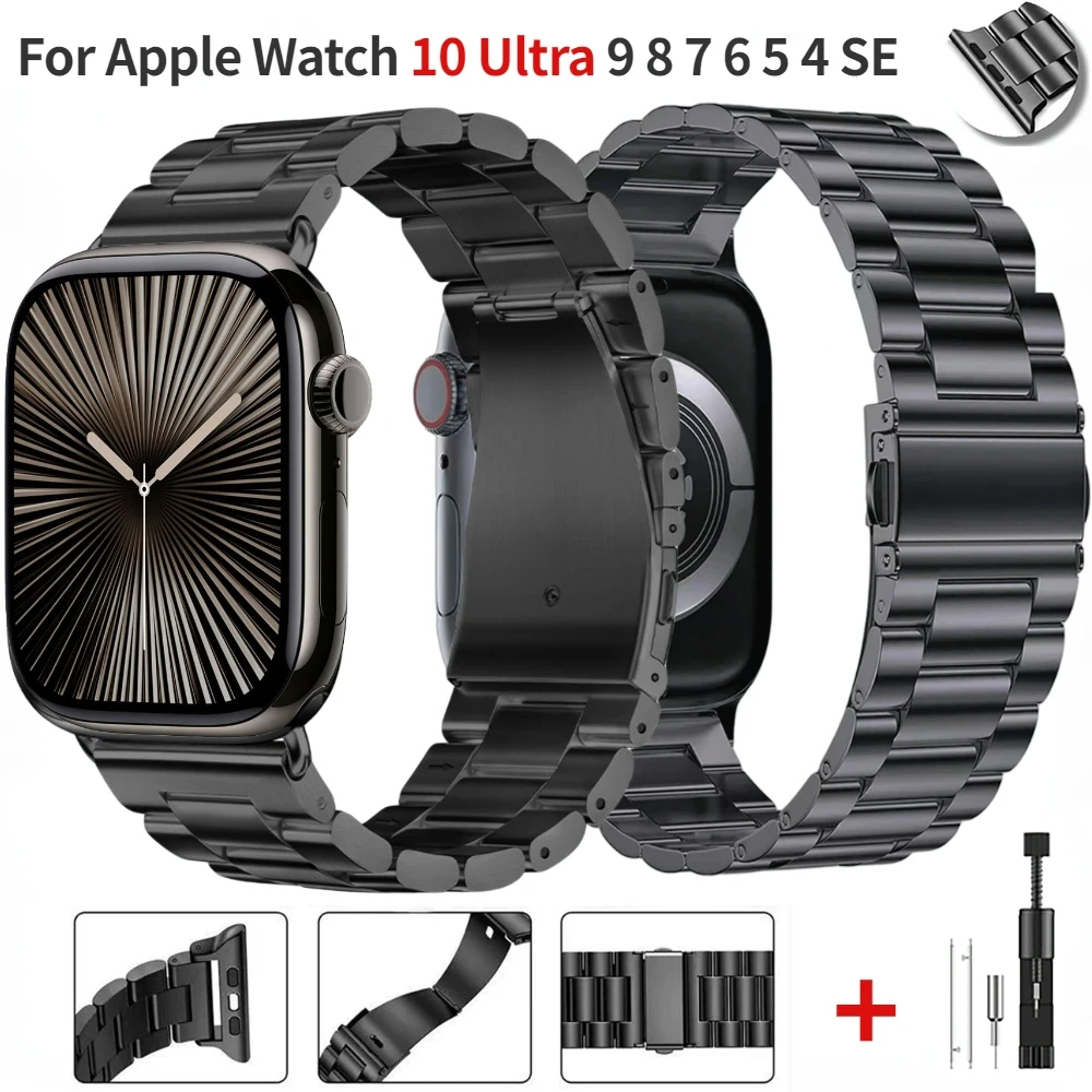 Metallarmband für Apple Watch Band 46 mm 42 mm 44 mm 40 mm 45 mm 41 mm Edelstahlarmband iWatch Serie 10 9 8 7 6 SE2 Ultra 49 mm