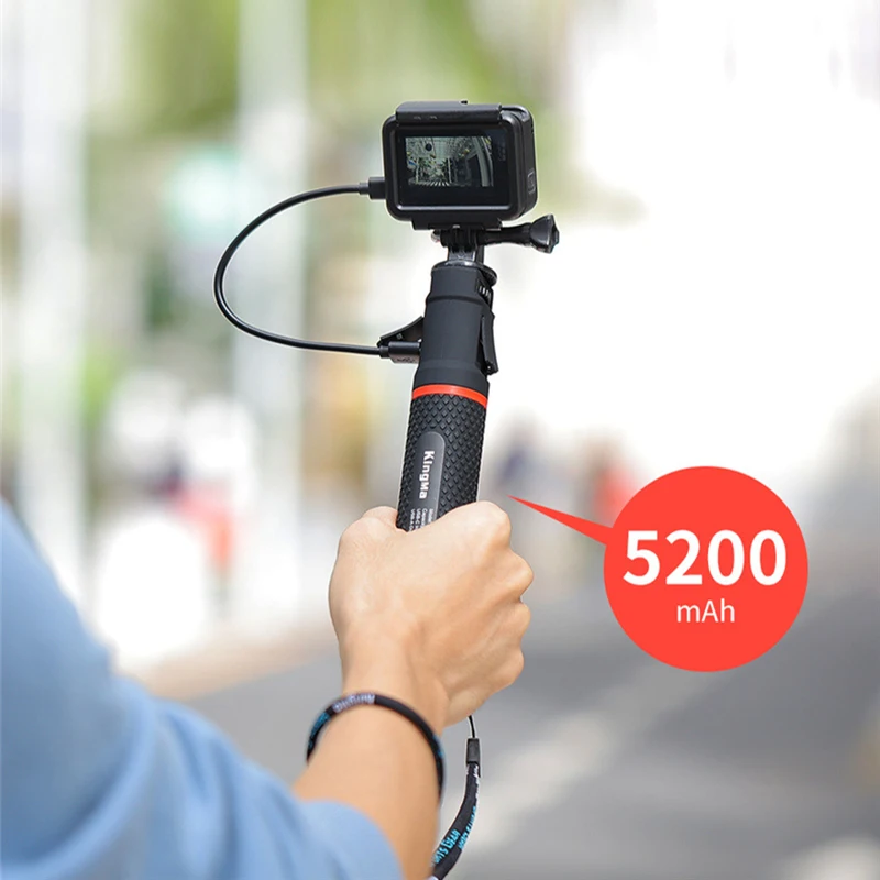 

Handheld Grips Selfie Stick with 5200mAH Power Bank Bar Monopod for Gopro Hero 11 10 9 8 7 6 5 DJI Sjcam Yi Action Camera Phones