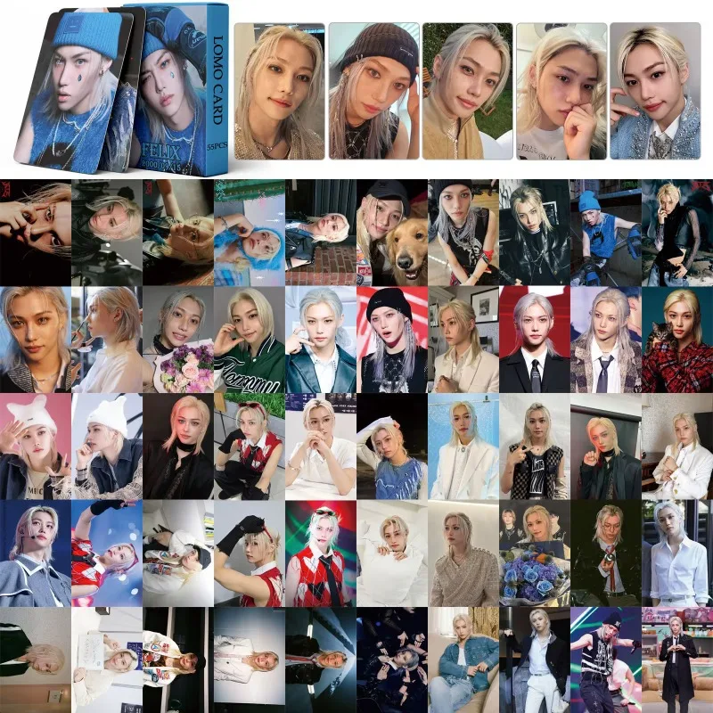 55 قطعة/المجموعة/مجموعة Kpop الجديدة Ablum ATE بطاقة فيليكس طباعة الصور صور بطاقة الصور المشجعين جمع بطاقات بريدية الهدايا