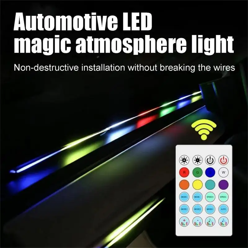 LED Lights For Inside Car 43in Water Proof Interior Car Light Strip Car Interior LED Strip Light With Concealed Design Car LED