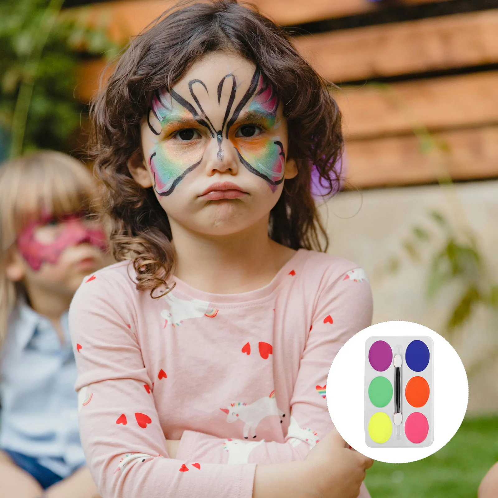 

2Pcs Oil- Paint Palette 6 Colors Easy Apply Remove Multi-Color Body Paint for Halloween Cosplay Theatrical Face Makeup