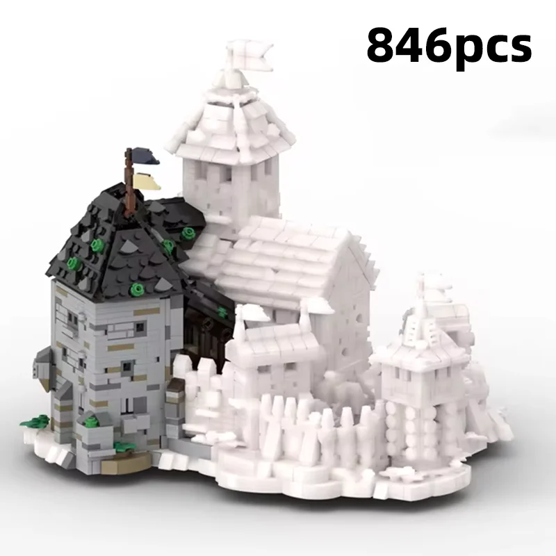 

MOC Miniature Medieval Castle Keep Extension Kit Building Blocks Micro Scale Fortress Tower Display Model Adult Brick Toy Set