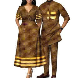 Dashiki African Lovers Suit Party Clothing Husband and Wife Suit African Clothes for Couple Men and Women 2 Pieces Set Wedding