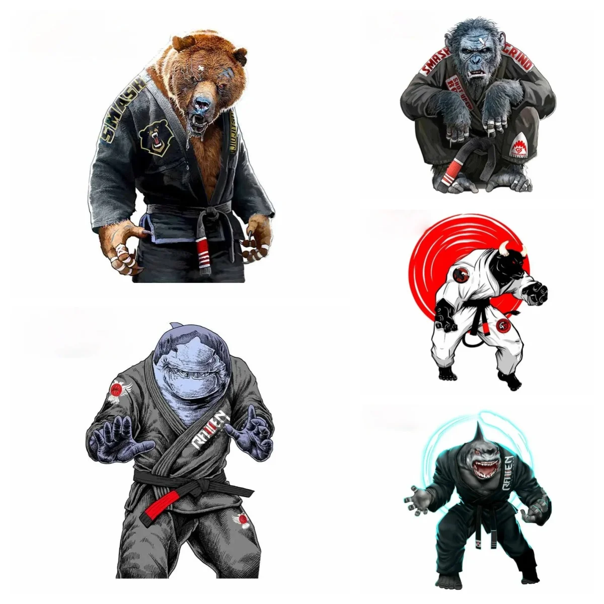 

Gentle Art of Jiu Jitsu Chimp Car Stickers Funny Car Body Window Laptop Vinyl Decals Decoration