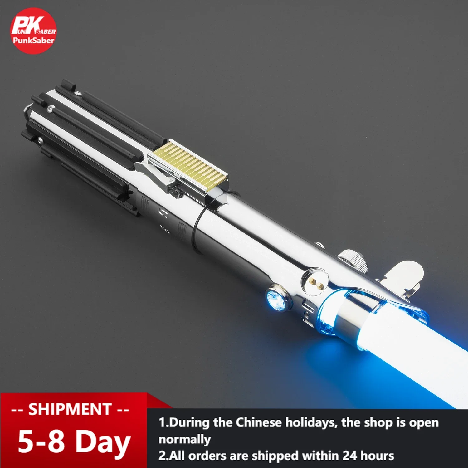 PunkSaber Metal Hilt Heavy Dueling Lightsaber FX-FOC Laser Sword Smooth Swing 32 RGB Infinite Color Changing Neopixel Lightsaber