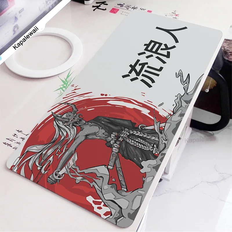 Japanese ronin Black Mousepad Xxl Mouse Pad Art Deskmat 90x40 Office Accessories Mause Mat Large Anime Keyboard Minimalist 80x30