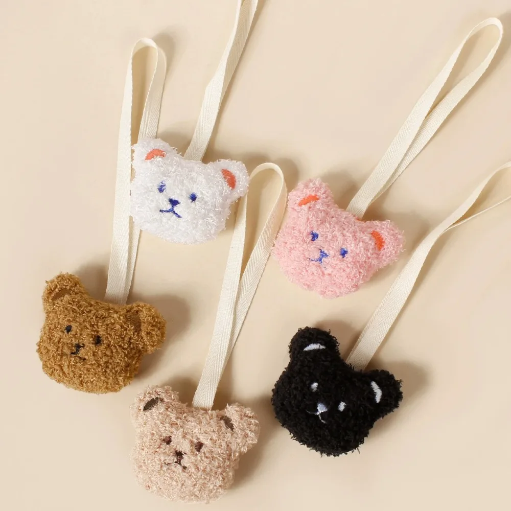 Pacifier Holder Chain Clip Baby Newborn Plush Teddy Bear Cute Teether Kids Toddler Anti Loss Pendant Cup Stroller Accessories