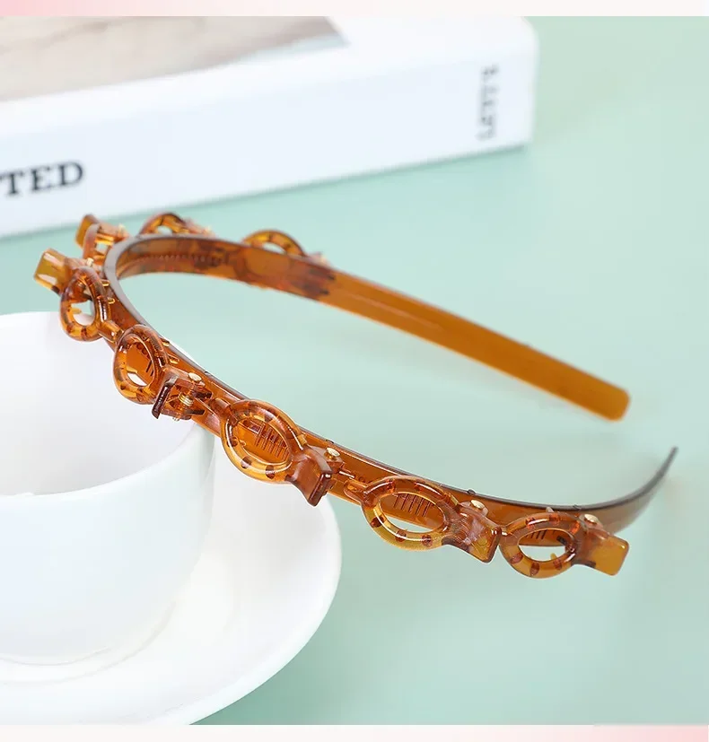 1/2 pièces multicouche creux tressé femmes frange bandeau coiffure fer accessoires pince à cheveux