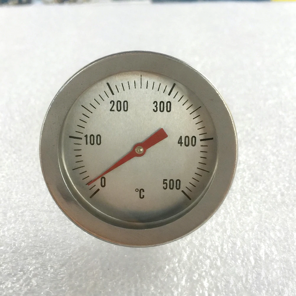 Thermomètre pour barbecue Thermomètre de four en acier inoxydable Thermomètre bimétallique 0-500 ° Outils de mesure de thermomètre à grilles grandes C 52 mm