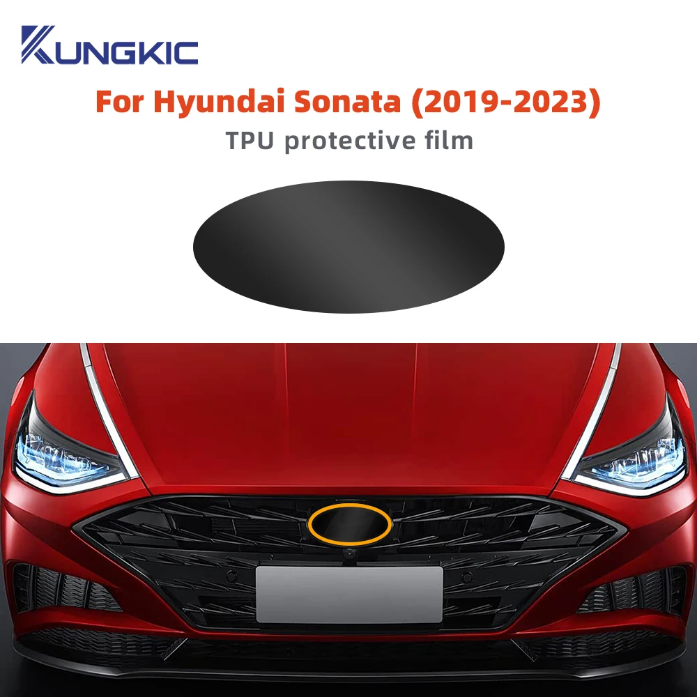 

For Hyundai Sonata 2019-2023 Gloss Black Smoke TPU Car Logo Wrap Film Emblem Decal Sticker Auto Exterior Styling Accessories