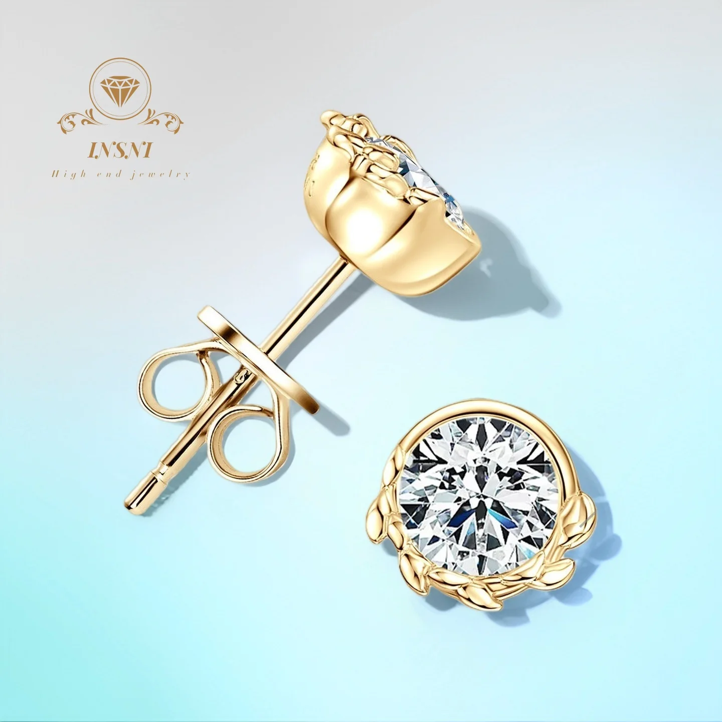 

S925 Sterling Silver 0.5 Carat Moissanite Olive Leaf Stud Earrings for Women Luxury Minimalist Hypoallergenic Jewelry