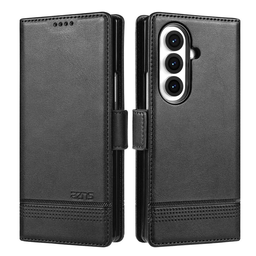 

Leather Flip Phone Case For Samsung Galaxy Z Fold 7 6 5 4 5G Wallet Shell Protective Card Slot Fold7 Back Cover