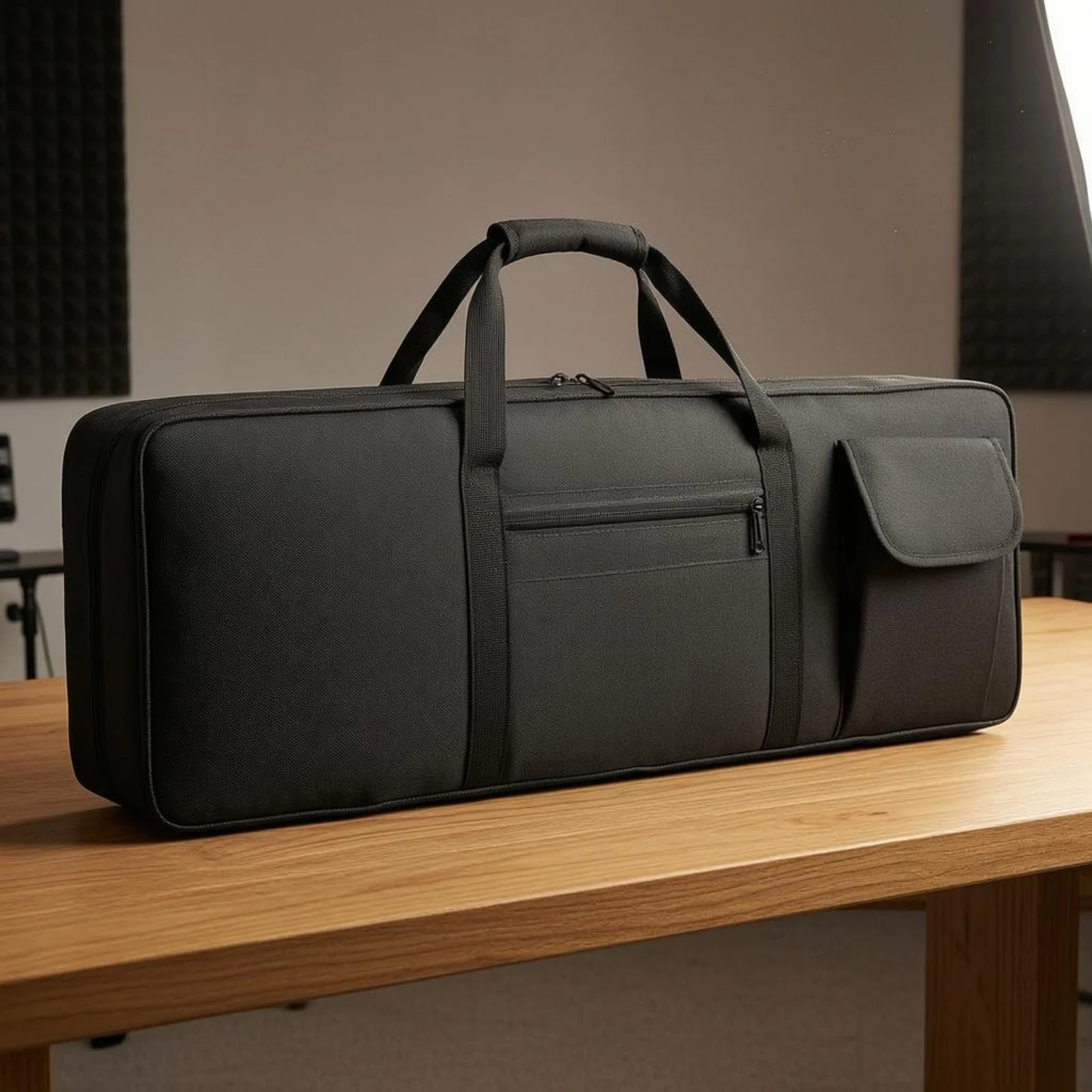 Padded Keyboard Carry Bag Structured Zippered Keyboard Bag Instrument Storage Front Pocket