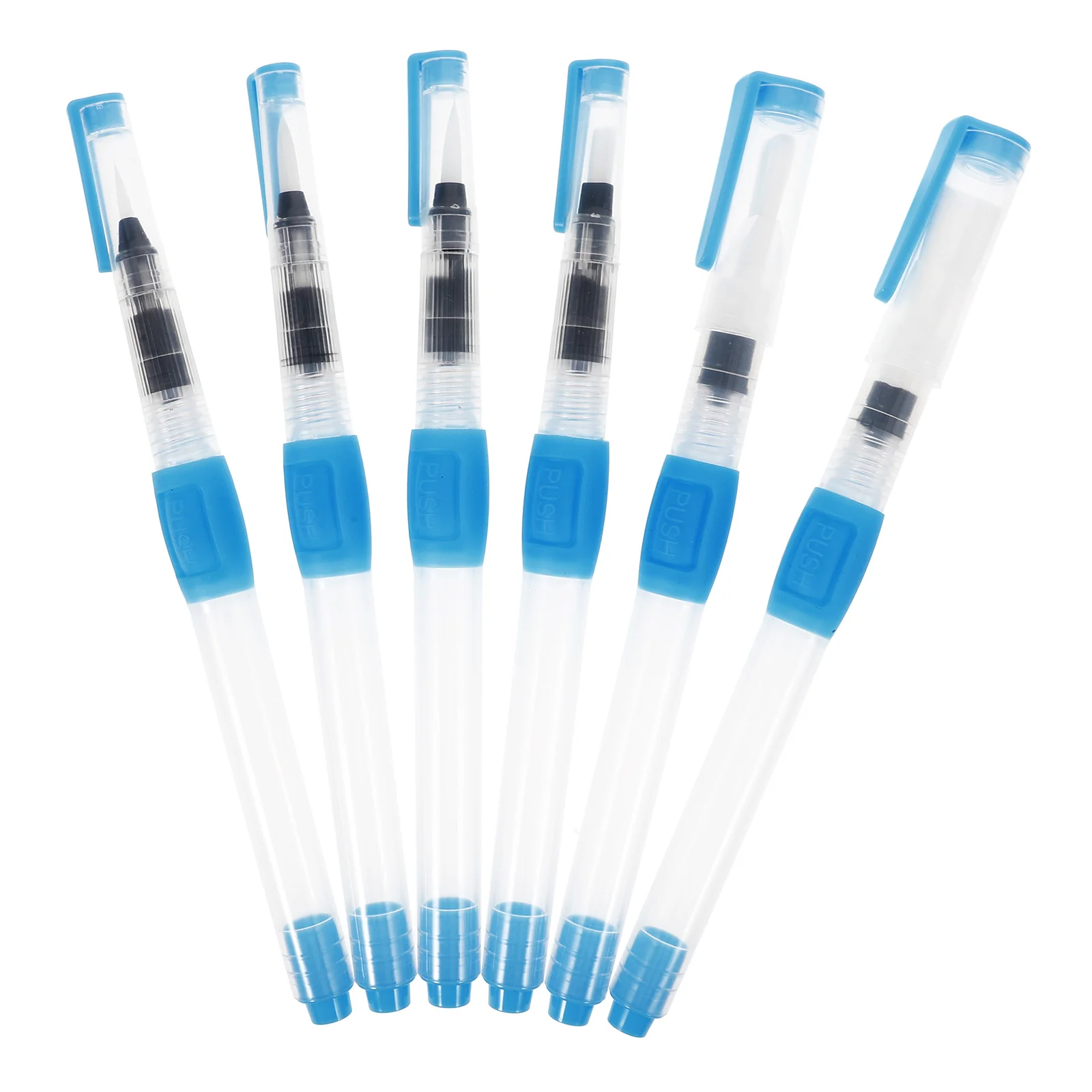 

6 Pcs Portable Water Brush Pen Set That Sprays Out Coloring Pens Professional Watercolor Brushes Plastic Painting Student