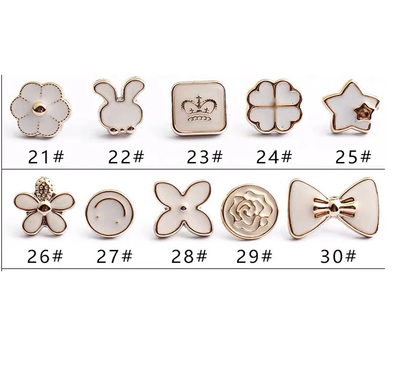 Pearl Rhinestone Button Brooch, 10pcs Set for Sewing
