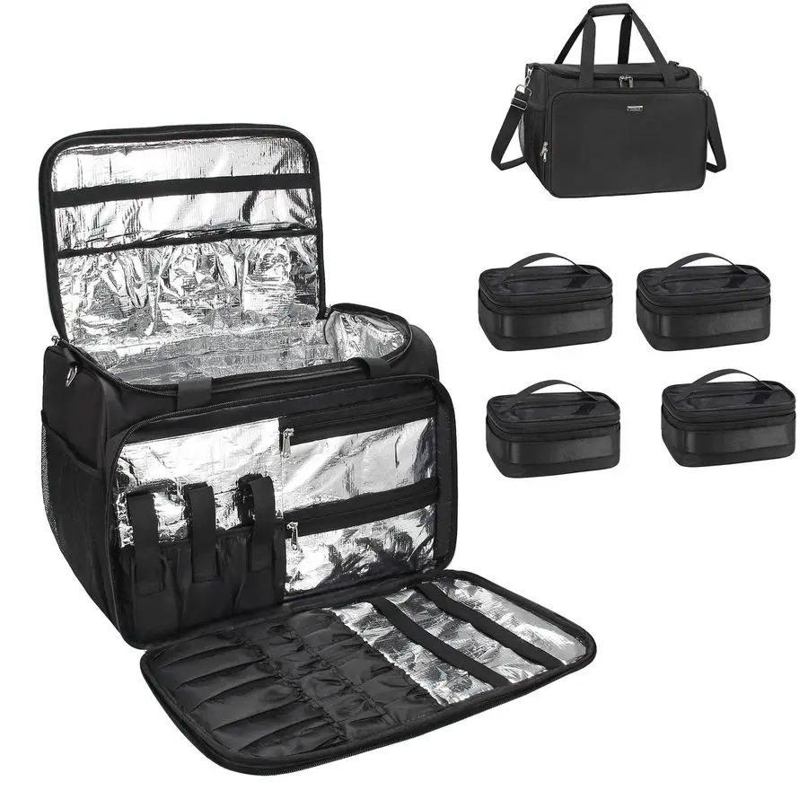 

Hairdressing Bag with 4 small bag, Hairstylist Travel Bag, Professional Cosmetics Beauty Hairdresser Bag with Shoulder Strap, Ha
