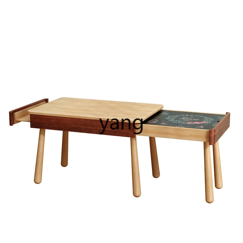 Study Table Elementary School Student Solid Wood Desk Table and Chair Suit Bedroom Study Table Children's Retractable T