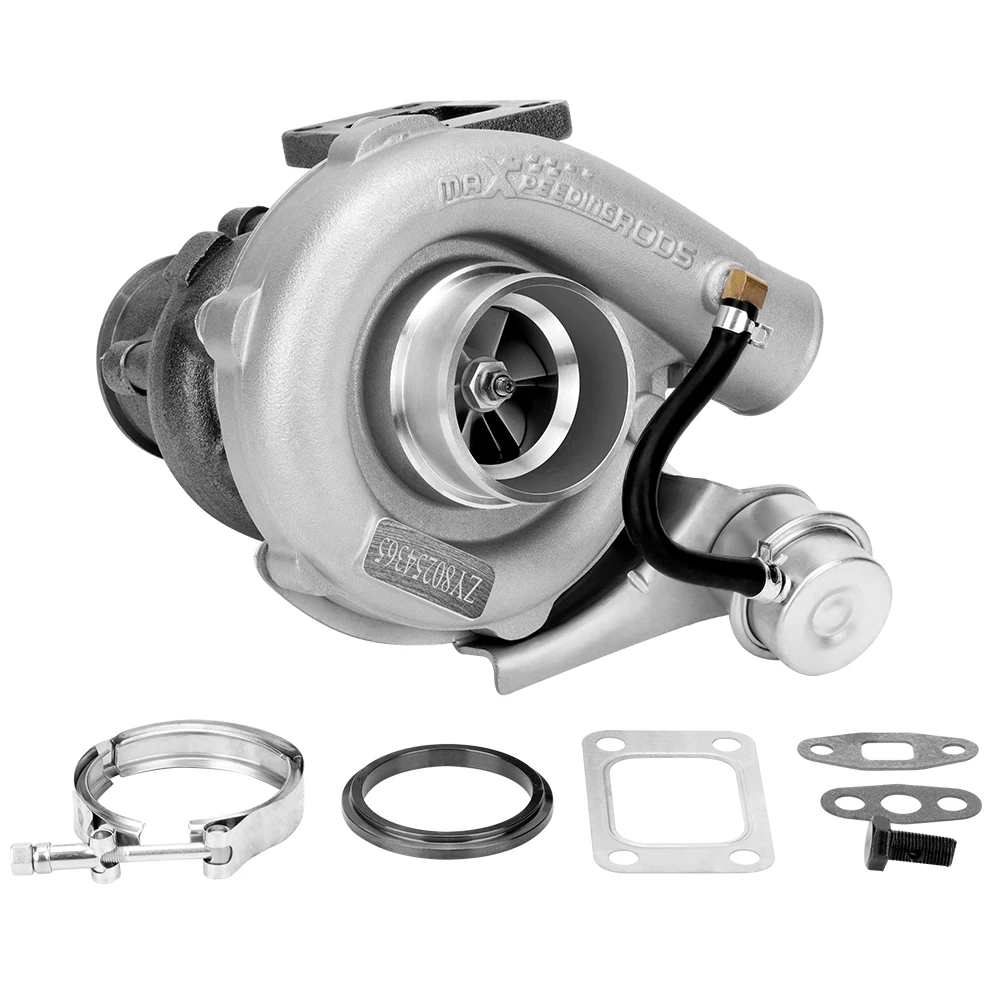 MaXpeedingrods Turbo Intercooler+Piping BOV Fuel Oil Line Kit T3 T4 T04E Universal Turbocharger For 3.0L-5.0L Engine