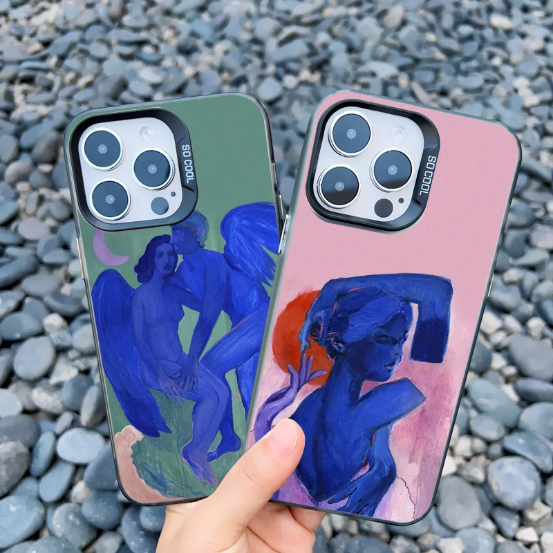 

Abstract Art Painting Chromatic Form Phone Case For iPhone 16 14 Plus Pro Max 13 Mini 12 11 Pro Max 15 Pro Max Laser Back Covers