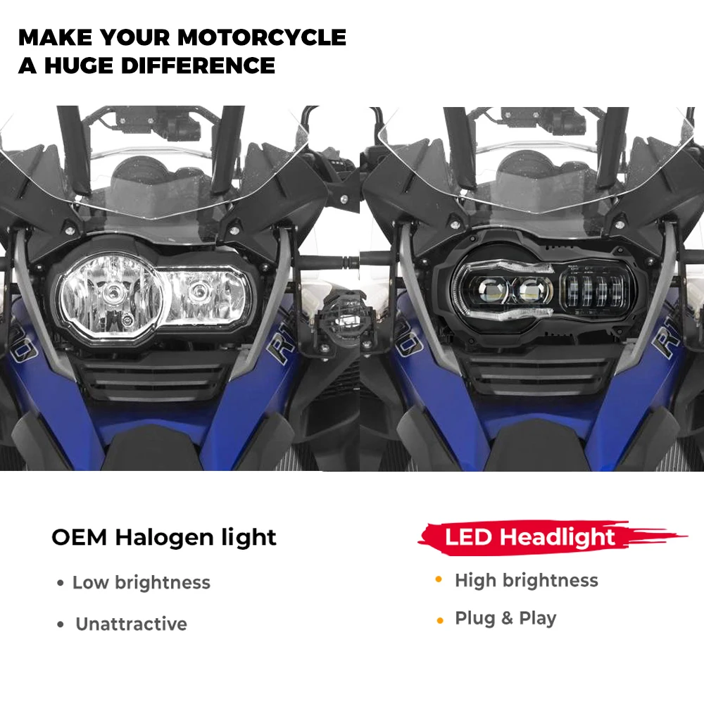 For BMW R1200GS 2013-2018 LED Headlight R 1200GS K50 ADV Adventure LED HeadLights for BMW GS 1200 Motorcycle Headlight Assembly