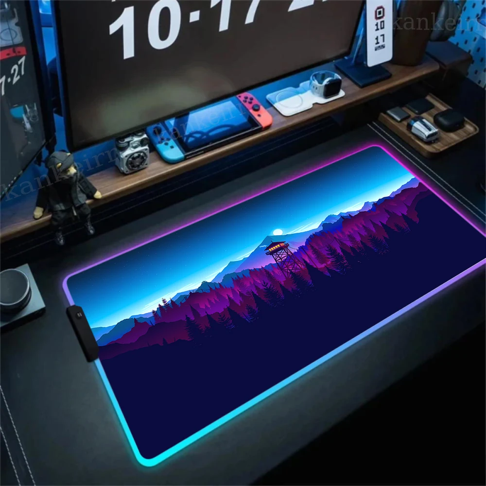 

Mouse Pad Computer Gaming Led Large Mousepad Deep Forest Firewatch Gamer Big Anime Backlight Desk Mat Xxl Rgb Keyboard 1000x500