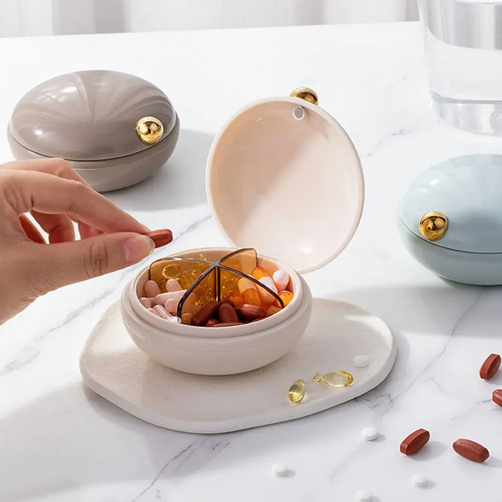 

2 шт. мини-контейнеры для таблеток с герметичной конструкцией для путешествий, портативный органайзер для лекарств, маленький футляр для хранения