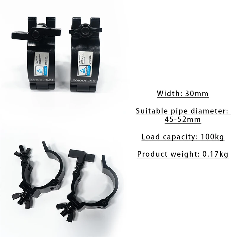 8Pcs/Lot Aluminum Lighting Clamp Fast Lock O-Hook Fit 48-52MM of Pipes Truss Tube Stage Lighting Mount Bracket Clamp for Stage