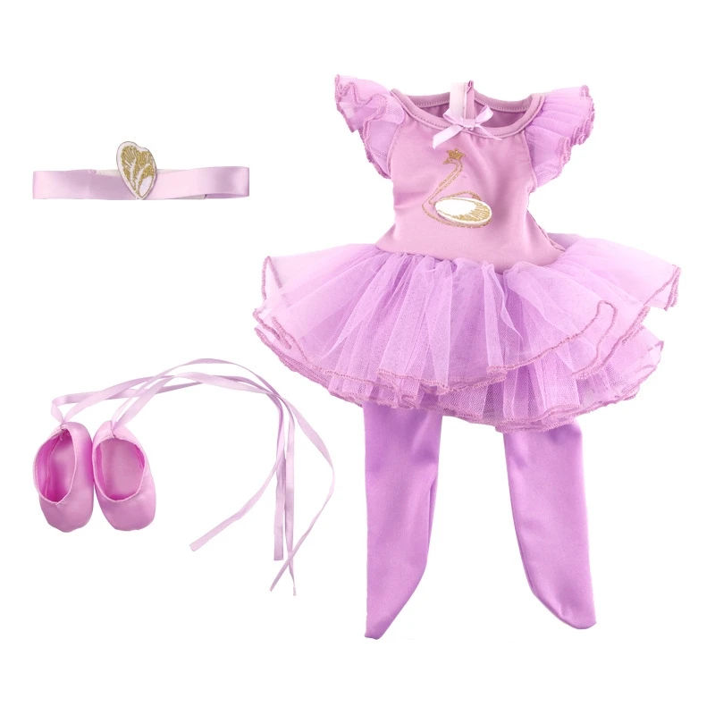 Doll Clothes Dance Dress Set for 14-18in Baby New Born Dolls Outfit Holiday Gifts For Girl 43cm Newborn Doll Ballet Dresses