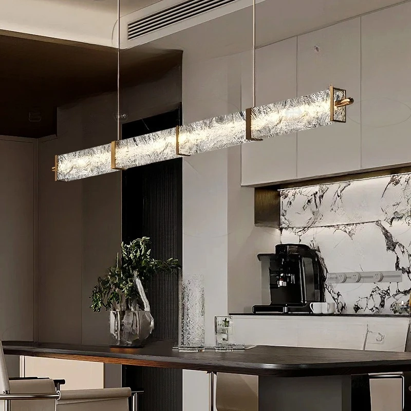 

Modern simple long one-word restaurant chandelier designer new bar table study decorative lamp creative personality