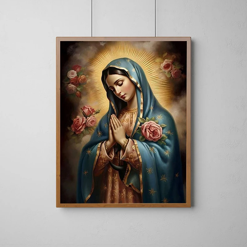 

Virgin Mary and Sacred Heart of Jesus Christian Poster Posters on the Wall Decoration Items Decorative Pictures for Living Room