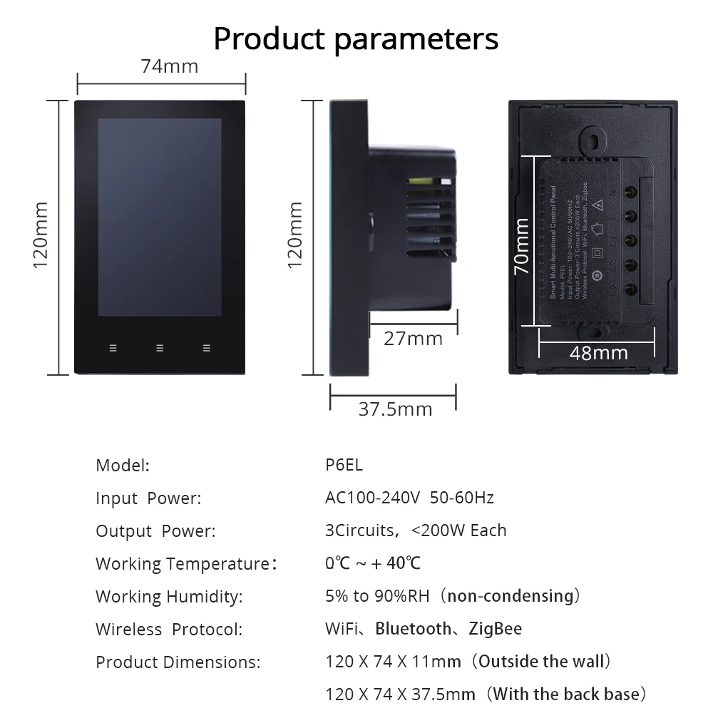 Imagem -06 - Zemismart-tuya Painel de Controle Central Inteligente Montagem em Parede Multi-funcional Embutido sem Fio Hub Zigbee Vida Inteligente Eua Polegadas